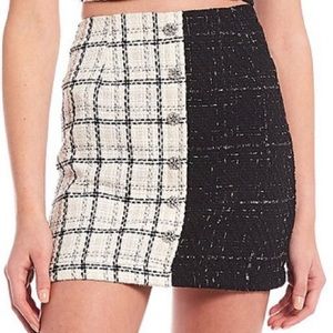 NWT GB Tweed Jewel Button Mini Skirt